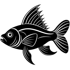 flipper fish silhouette Vector