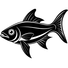 flipper fish silhouette Vector