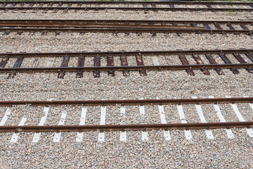 Railway tracks and stones around it.