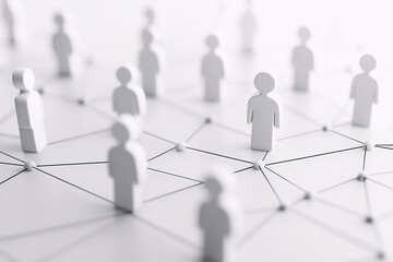 White network figures connected with lines