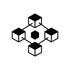 Blockchain icon vector stock illustration