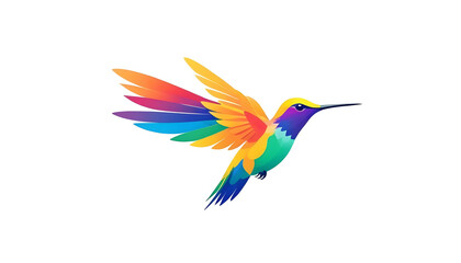Fototapeta premium logo mascot colorful hummingbird animal rainbow in flight 9