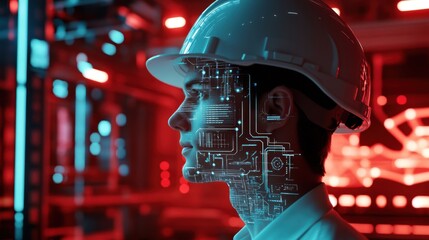 Fototapeta premium The futuristic engineer's interface