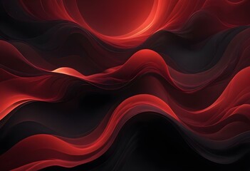 Flowing red, blue and black abstract background with soft, wavy shapes and subtle sparkles