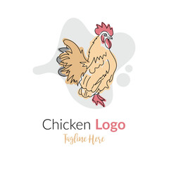 Colorful Chicken Logo with dummy text vector illustration on white background.