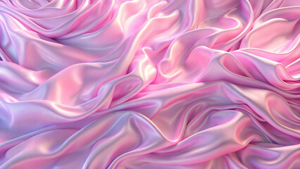 Fototapeta premium Abstract background of flowing pink and purple satin fabric, soft and luxurious