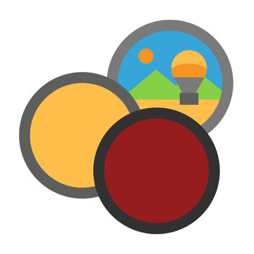 recommend clip art: Camera filter photography flat color icon isolated vector image.