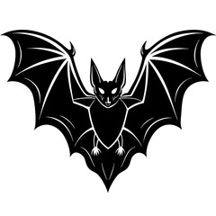 Flying bat silhouette Vector