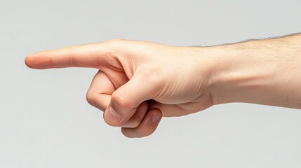 Close-Up Shot of Hand Pointing Left with finger 
