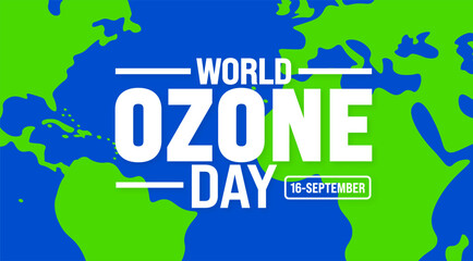 World Ozone day background or banner design template. Holiday concept. Template for background, banner, card, poster, placard, design template with unique shapes with standard color.