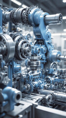 Generic industrial machinery close up. Industry and advanced technology concept.