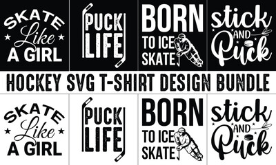 Hockey SVG T-Shirt Design Bundle, Typography T-shirt Design vector, Trendy