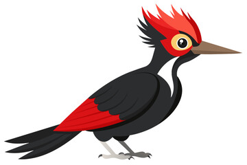 Magellanic woodpecker bird vector art illustration