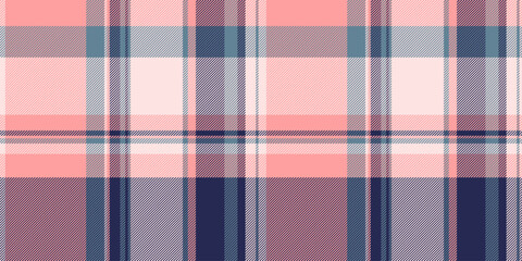Artwork texture vector background, tidy plaid textile tartan. Inspiration seamless pattern check fabric in red and blue colors.