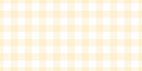 Exotic texture check pattern, drapery plaid background seamless. Neat tartan fabric textile vector in blanched almond and white colors.