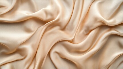 Fototapeta premium Texture of beige fabric as background, top view. Generative ai