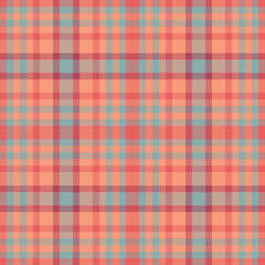 Tracery texture background textile, hispanic plaid pattern fabric. Womens fashion check vector tartan seamless in red and pastel colors.