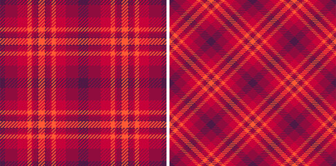 Vector check plaid of seamless background pattern with a texture textile fabric tartan. Set in dark colors in fashion outfits for women.