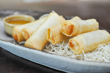 spring rolls, deep fried rolls or vermicelli rolls or deep fried Spring rolls or fried Spring rolls