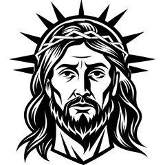jesus silhouette Vector illustration,