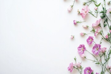 Minimalist Floral Arrangement on White Background