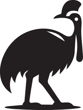 recommend clip art: simple vector silhouette of a Cassowary, cassowary silhouette icon