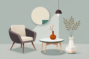 Stylish sitting area with contemporary furniture and decor.