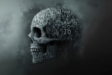 a skull is shown in the dark with smoke coming out of it