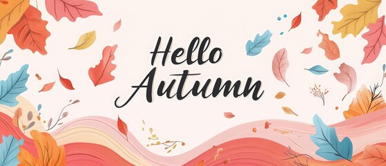 Fototapeta premium Autumn background design with text 