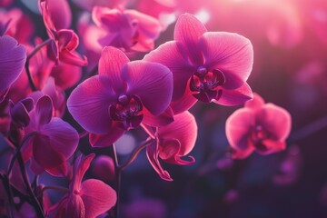 Elegant Magenta Orchids in Focus