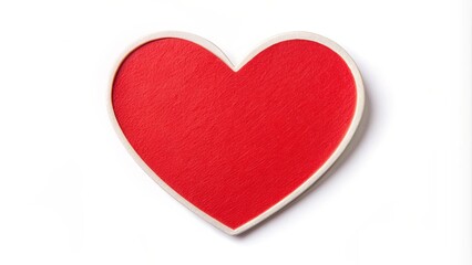 Obraz premium Red heart shape sticker isolated on white background, love, romance, passion, symbol, Valentine's Day, cute, adhesive