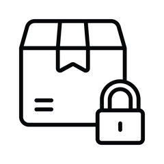 Obraz premium Padlock with parcel box denoting icon of parcel protection