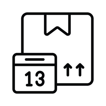 recommend clip art: Calendar with package denoting concept icon of parcel date, parcel schedule vector design