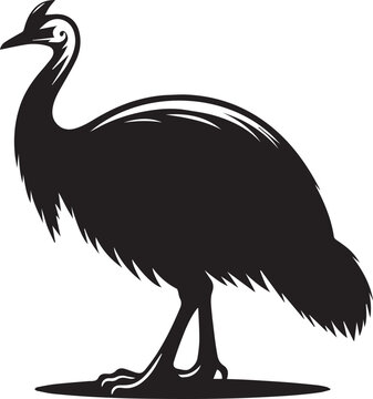 recommend clip art: simple vector silhouette of a Cassowary, cassowary silhouette icon