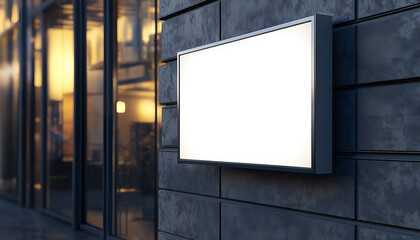 Blank store signage design mockup isolated