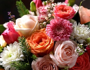 Obraz premium Perfectly arranged flower bouquet, symbolizing beauty, perfection, and elegance.