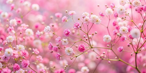 Fototapeta premium Beautiful background of pink gypsophila flowers, perfect for weddings and special occasions, pink, gypsophila, flowers
