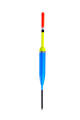Fishing float multicolor, accessory for fishing on a white background,  selective focus