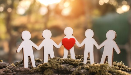 Volunteering and community service, featuring symbols of hands and hearts symbolizing help, kindness, and support. Ideal for topics related to charity, social work, and altruism.