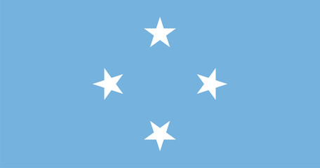 Micronesia vector flag. Accurate dimensions and official colors. This file is suitable for digital editing and printing of any size.