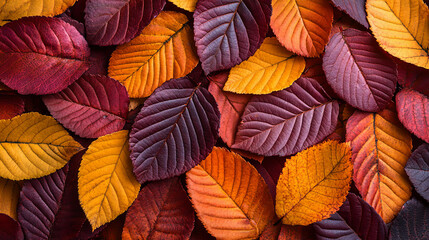 Colorful autumn leaves scattered on the ground in a natural setting