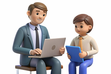 Flat Manager candidly mentoring a junior employee in a one on one session concept as A candid shot of a manager mentoring a junior employee in a one on one session. The camera captures the supportive 