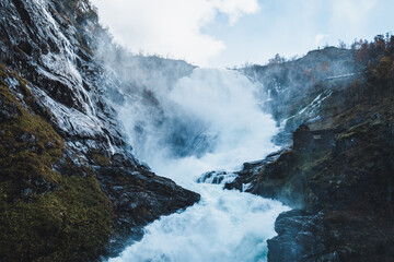 Kjosfossen with Flamsbana, Norway