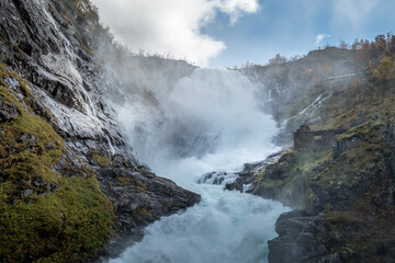 Kjosfossen with Flamsbana, Norway