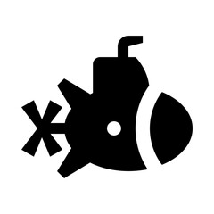 Submarine periscope solid icon