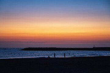 The sunset of the beach, Yuguang Island, Tainan