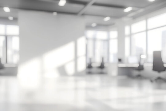 Blurred white office background.