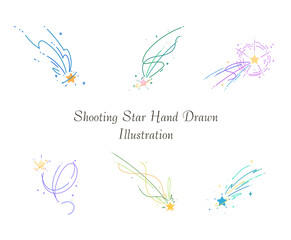 Shooting Stars hand drawn illustration for decoration and design.
