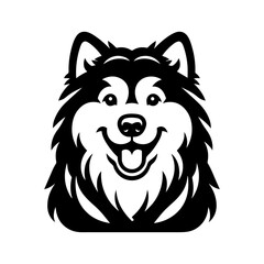 Black alaskan malamute vector icon