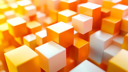Obraz premium Orange abstract cube illustration